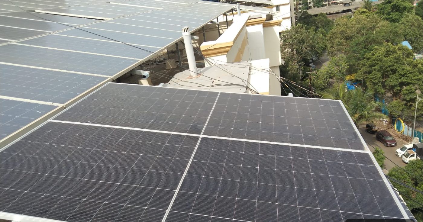 Solar array at Indraprastha Sankul CHSL, Kalyan West